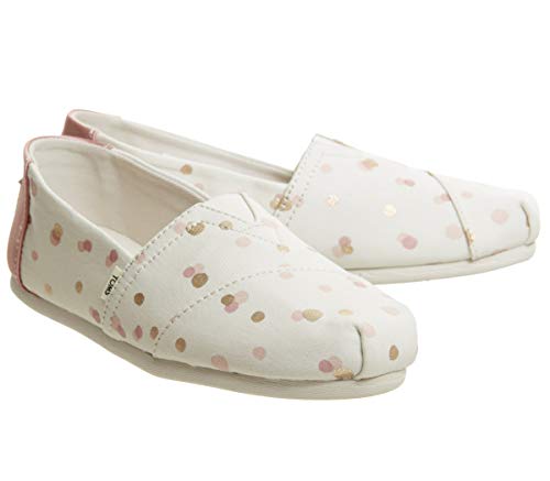 TOMS womens Alpargata flats shoes, Pale Blush Metallic Party Dots (Vegan), 5 US
