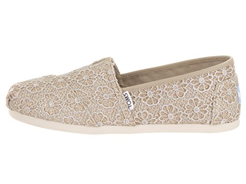 TOMS Women's Classics Rose Gold Crochet Glitter Size 5.5