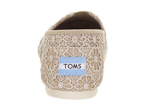 TOMS Women's Classics Rose Gold Crochet Glitter Size 5.5