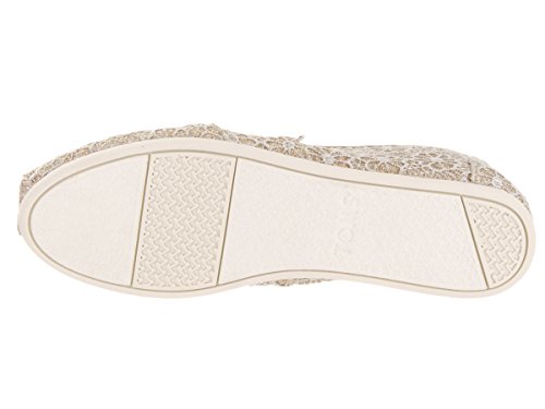 TOMS Women's Classics Rose Gold Crochet Glitter Size 5.5