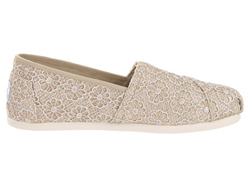 TOMS Women's Classics Rose Gold Crochet Glitter Size 5.5