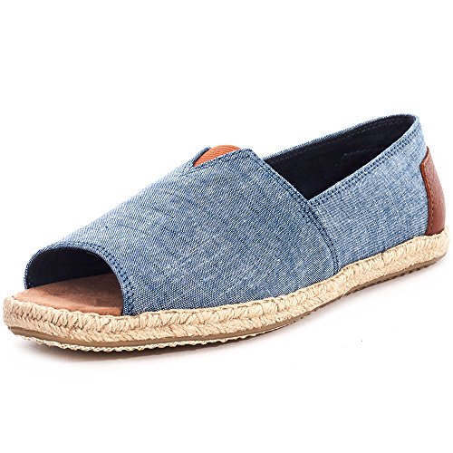 TOMS Chambray Open Toe Alpargatas 10007592 (Size: 5.5)