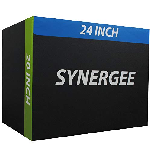 Synergee 3 in 1 Soft Plyometric Jump Box for Jump Training and Conditioning. Ouch Proof Plyo Box All in One Jump Trainer. Size - 30/24/20