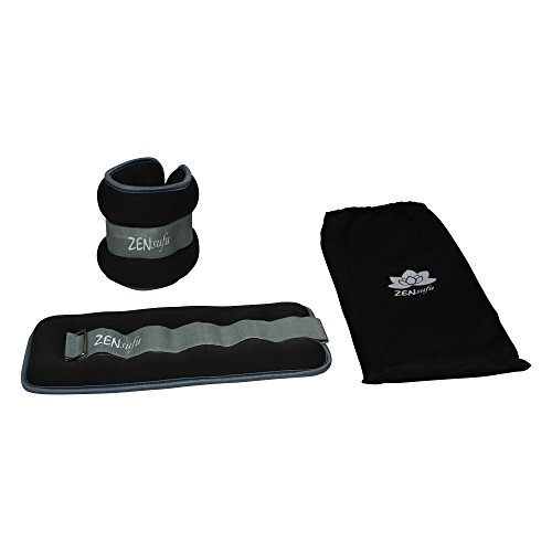 Zensufu Ankle or Wrist Weights Pair Set with Adjustable Strap (5 LB)