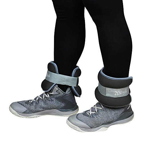 Zensufu Ankle or Wrist Weights Pair Set with Adjustable Strap (5 LB)