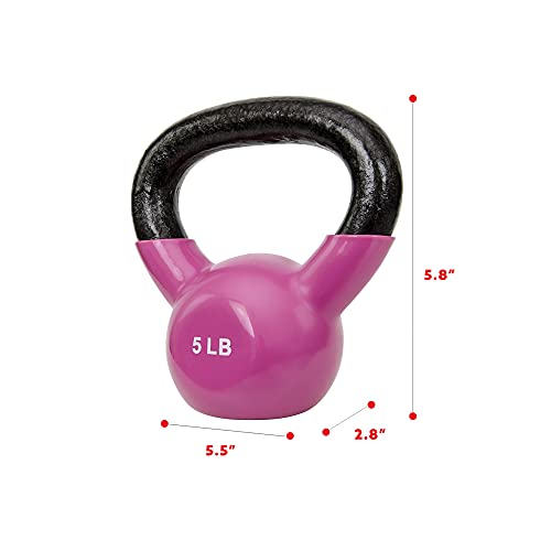 Sunny Vinyl Coated Kettlebell (5-Pound)