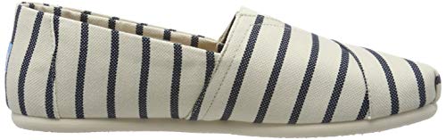 TOMS Men's Alpargata Cotton/Poly Espadrille, Size: 11 D(M) US, Color: White/Navy Riviera Stripe