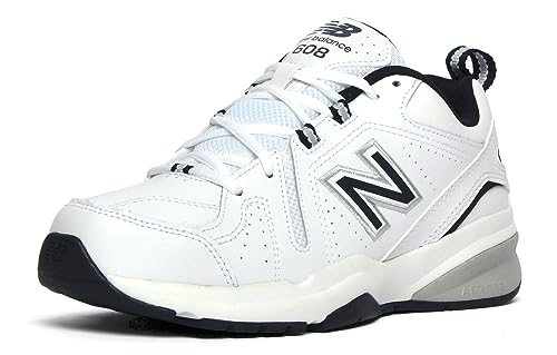 New Balance Men's 608 V5 Casual Comfort Cross Trainer, White/Navy, 6.5 X-Wide