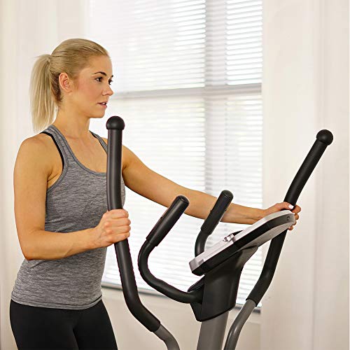 Sunny Health & Fitness Magnetic Elliptical Trainer Machine w/Tablet Holder, Programmable Monitor and Heart Rate Monitoring, 330 LB Max Weight - SF-E3912