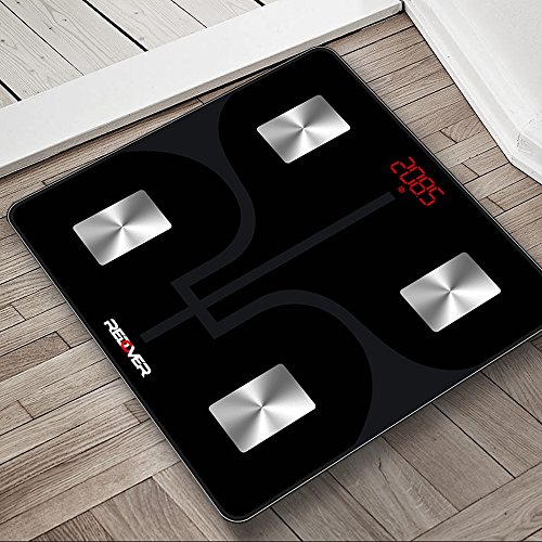 REDOVER-Bluetooth Body Fat Scale with Free IOS and Android App, Smart Wireless Digital Bathroom Scale, Body Composition Analyzer for Body Weight, Body Fat, Water, Muscle Mass, BMI, BMR and more, 400lb