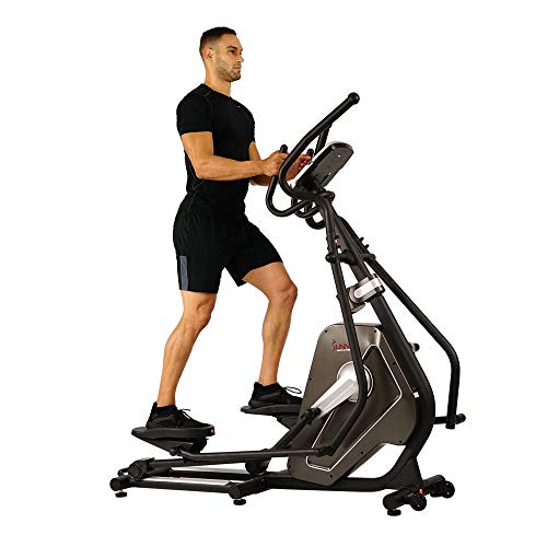 Sunny Health & Fitness Magnetic Elliptical Trainer Machine w/Tablet Holder, LCD Monitor, 265 LB Max Weight and Pulse Monitoring - Circuit Zone