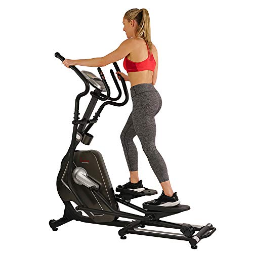 Sunny Health & Fitness Magnetic Elliptical Trainer Machine w/Tablet Holder, LCD Monitor, 265 LB Max Weight and Pulse Monitoring - Circuit Zone