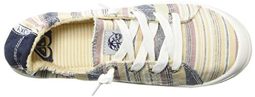 Roxy Women's Bayshore Slip on Sneaker Shoe, White Striped 20, 6.5