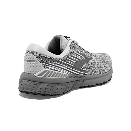 Brooks Mens Adrenaline GTS 19 Running Shoe - Grey/White/Ebony - D - 13.0