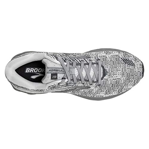 Brooks Mens Adrenaline GTS 19 Running Shoe - Grey/White/Ebony - D - 13.0