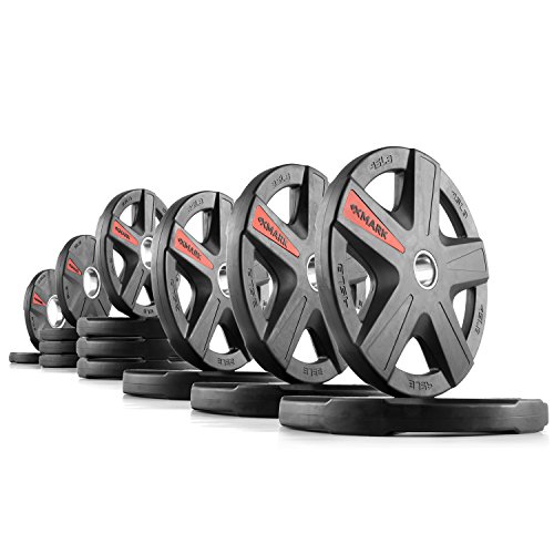 XMark TEXAS STAR 275 lb Set Olympic Plates, Patented Design, One-Year Warranty, Olympic Weight Plates