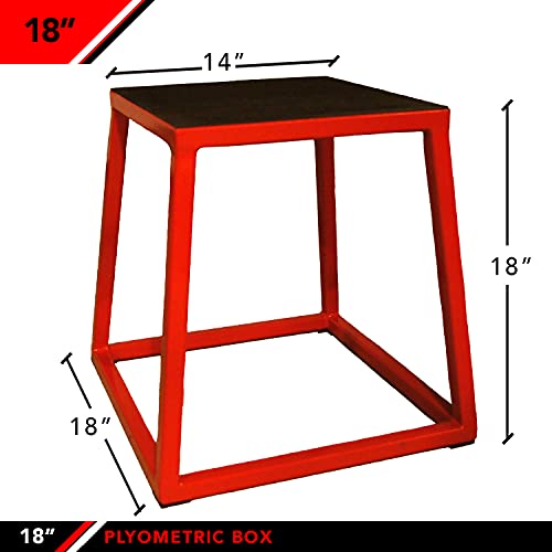 JFIT Plyometric Jump Box - 18", Red/Black