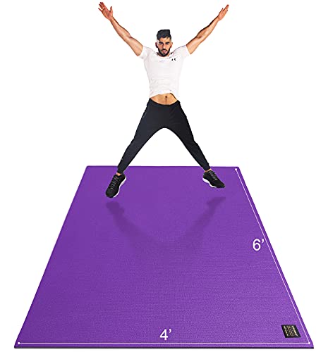 Gxmmat Large Exercise Mat 6'x 4'x 7mm Ultra Durable,Non-Slip,Thick Workout Mats for Home Gym Flooring- Plyo,MMA,Jump,Gymnastics,Cardio Mat