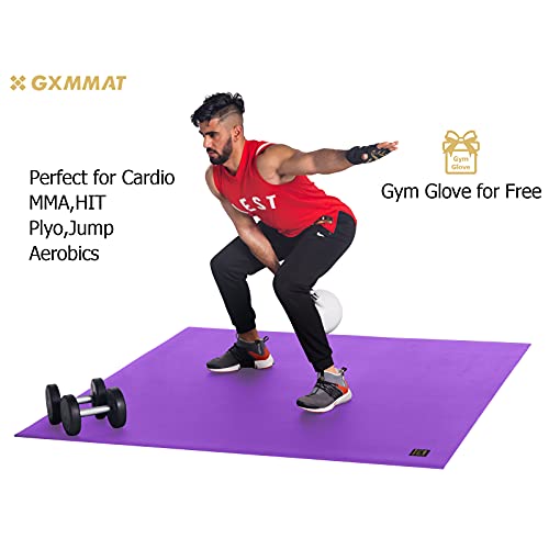 Gxmmat Large Exercise Mat 6'x 4'x 7mm Ultra Durable,Non-Slip,Thick Workout Mats for Home Gym Flooring- Plyo,MMA,Jump,Gymnastics,Cardio Mat
