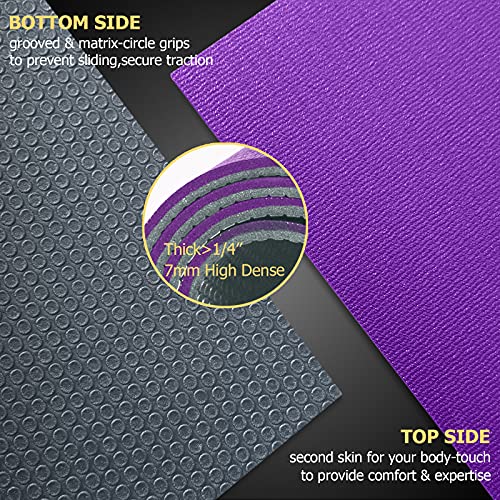 Gxmmat Large Exercise Mat 6'x 4'x 7mm Ultra Durable,Non-Slip,Thick Workout Mats for Home Gym Flooring- Plyo,MMA,Jump,Gymnastics,Cardio Mat