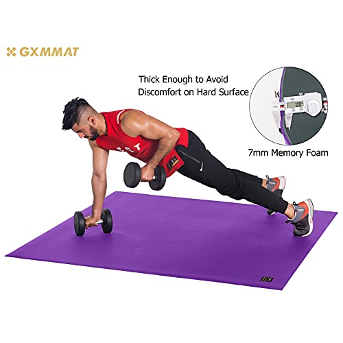 Gxmmat Large Exercise Mat 6'x 4'x 7mm Ultra Durable,Non-Slip,Thick Workout Mats for Home Gym Flooring- Plyo,MMA,Jump,Gymnastics,Cardio Mat