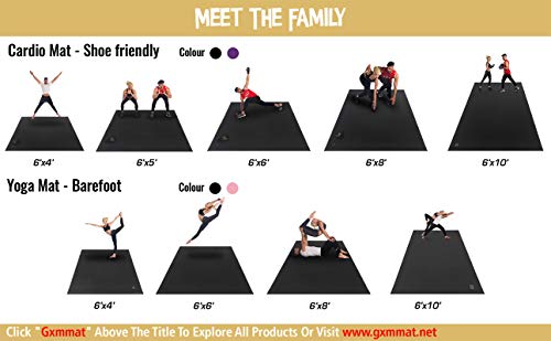 Gxmmat Large Exercise Mat 6'x 4'x 7mm Ultra Durable,Non-Slip,Thick Workout Mats for Home Gym Flooring- Plyo,MMA,Jump,Gymnastics,Cardio Mat