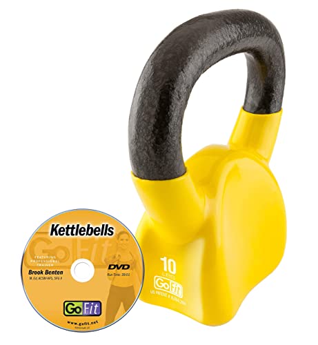 GoFit Premium Vinyl Dipped Kettle Bell with Introductory Training DVD