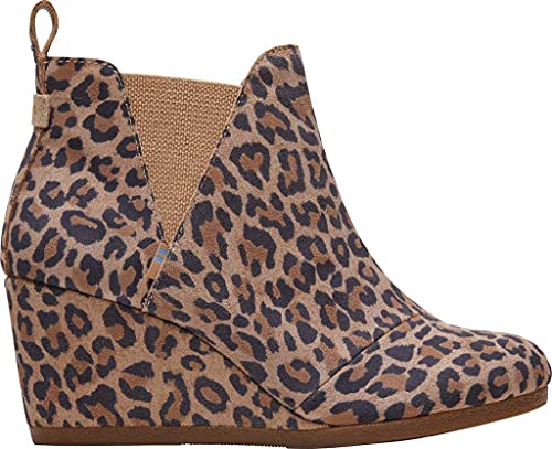 TOMS Women's Kelsey Fashion Boot, Desert Tan Leopard Print Suede, 5