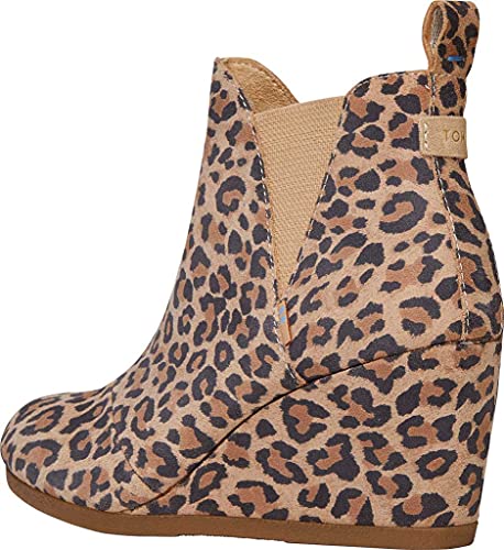 TOMS Women's Kelsey Fashion Boot, Desert Tan Leopard Print Suede, 5