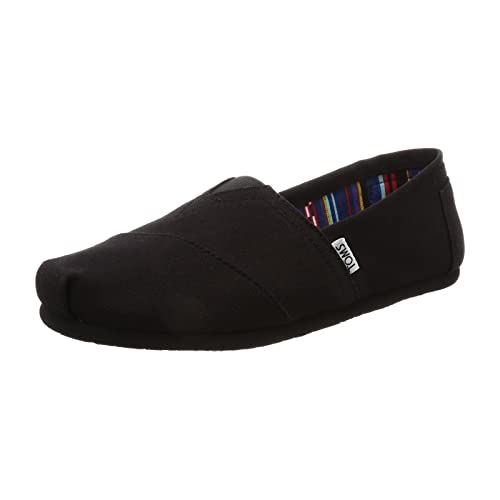 Toms Canvas Alpargata Flat (Womens)-Black-6 M US