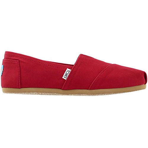TOMS Women's Classic Core Alpargata Slip-On, Red Canvas, 6
