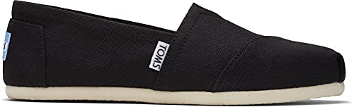 Toms Canvas Alpargata Flat (Womens)-Black-6 M US