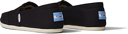 Toms Canvas Alpargata Flat (Womens)-Black-6 M US