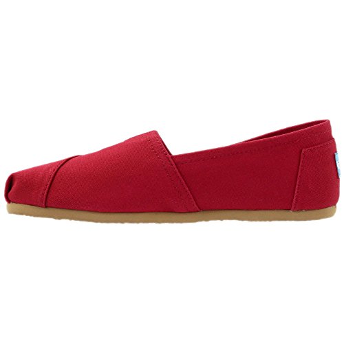 TOMS Women's Classic Core Alpargata Slip-On, Red Canvas, 6