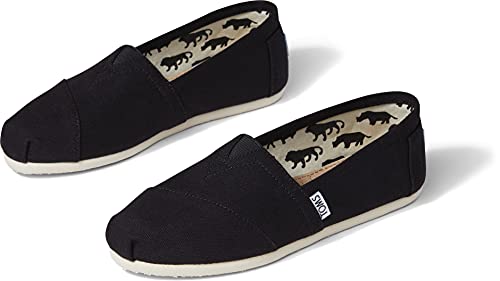 Toms Canvas Alpargata Flat (Womens)-Black-6 M US