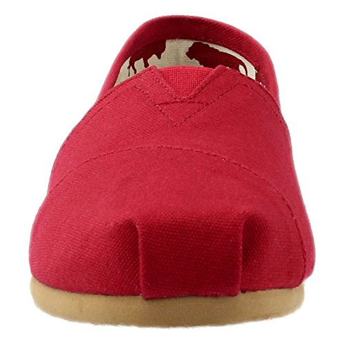 TOMS Women's Classic Core Alpargata Slip-On, Red Canvas, 6