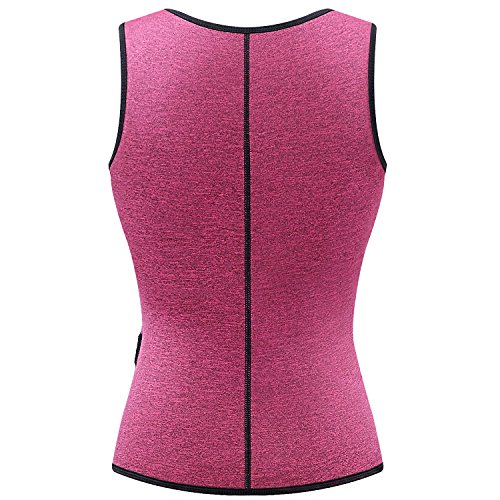 HOPLYNN Sauna Sweat Vest Waist Trainer Corset Trimmer Shaper Belt for Women, Neoprene Waist Cincher Stomach Tummy Shaper Red X-Large
