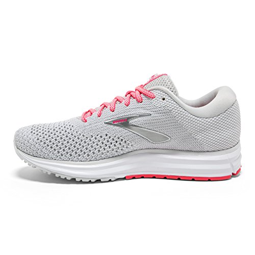 Brooks Womens Revel 2 Running Shoe - Grey/White/Pink - B - 8.0