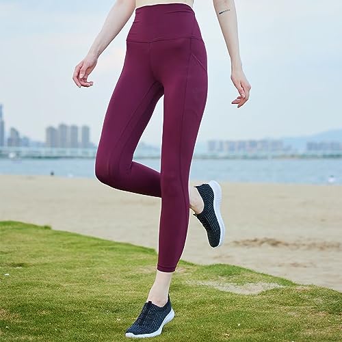 TIOSEBON Women's Lightweight Casual Walking Athletic Shoes Breathable Running Slip-On Sneakers for Jogging Workout 7.5 US Deep Gray