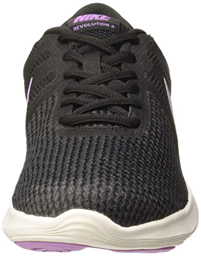 Nike Women's Revolution 4 Running Shoes (9.5 B(M) US, Black/Fuchsia Glow/Oil Grey)