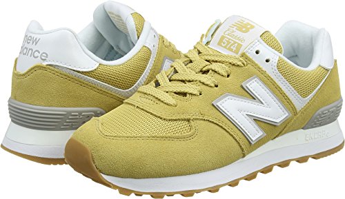 New Balance Women's 574 V2 Essentials Sneaker, Toasted Coconut/White, 5 W US