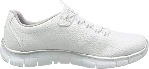 Skechers Women's Sport Empire - Rock Around Relaxed Fit Fashion Sneaker, White/Silver, 7.5 B(M) US