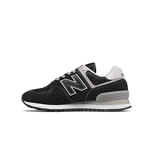 New Balance Women's 574 V2 Evergreen Sneaker, Black/White, 10