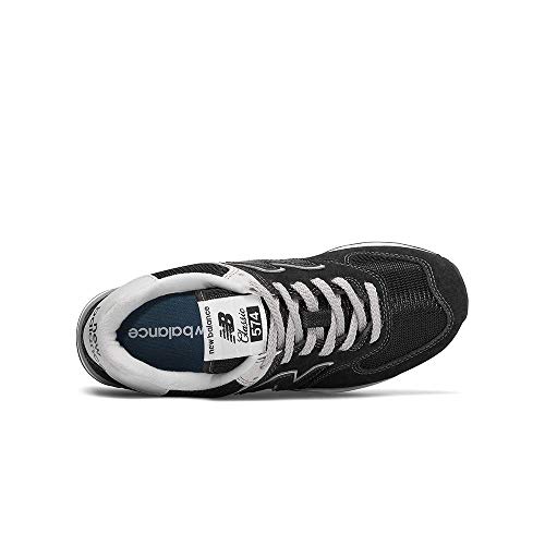 New Balance Women's 574 V2 Evergreen Sneaker, Black/White, 10