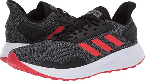 adidas Men's Duramo 9 Running Shoe, Black/Active red/Grey, 6.5 M US