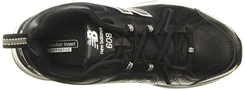 New Balance Men's 608 V5 Casual Comfort Cross Trainer, Black/White, 18 Wide