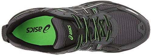 ASICS Men's Gel-Venture 5 Trail Runner, Carbon/Silver/Green Gecko, 7.5 M US