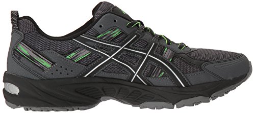 ASICS Men's Gel-Venture 5 Trail Runner, Carbon/Silver/Green Gecko, 7.5 M US