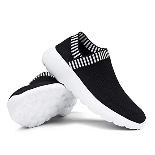 konhill Women's Athletic Walking Shoes - Comfortable Casual Work Gym Slip On Sneakers 10 US Black, 41