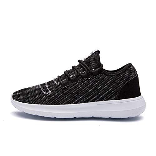 KEEZMZ Men's Running Shoes Fashion Breathable Sneakers Mesh Soft Sole Casual Athletic Lightweight Black-42